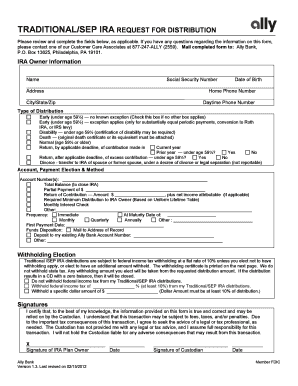 Traditional/SEP IRA Request for Distribution