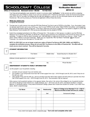 schoolcraft independent worksheets form