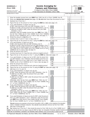 Schedule J Income Averaging Form 1040
