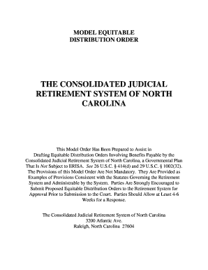 Model Equitable Distribution Order