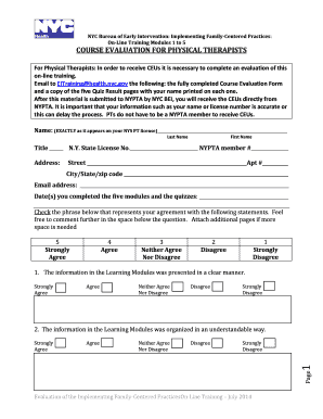 Course Evaluation Form for NYPTA CEUs - NYC.gov - nyc