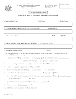 New York Fair Market Rent Appeal Form