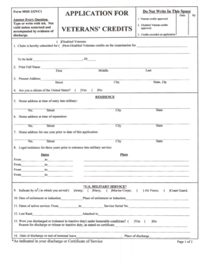 Disabled Veterans Credits Application