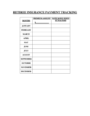 Retiree Insurance Payment Tracking Form