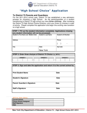 High School Choice Application