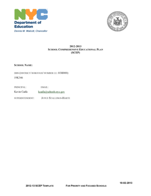 2012-2013 School Comprehensive Educational Plan