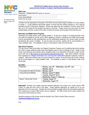 NYCDOE 2013 Summer School Application