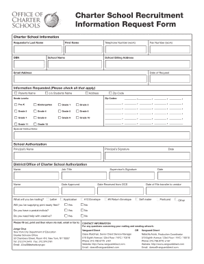 Charter School Recruitment Information Request Form
