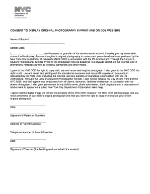 Consent to Display Student Photography