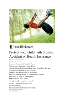 Student Accident or Health Insurance Enrollment Form