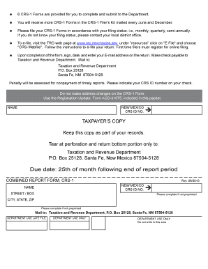 New Mexico CRS-1 Tax Form