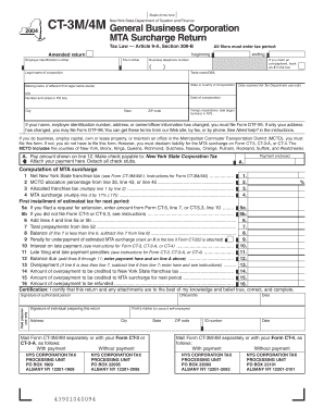 New York MTA Surcharge Return