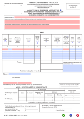 Aangifte in de roerende voorheffing