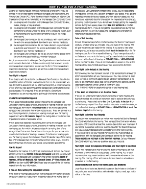 MassHealth Fair Hearing Request Form