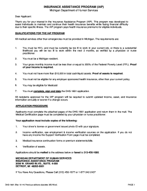 Michigan Insurance Assistance Program Application
