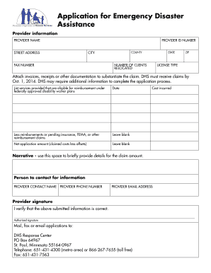 Emergency Disaster Assistance Application