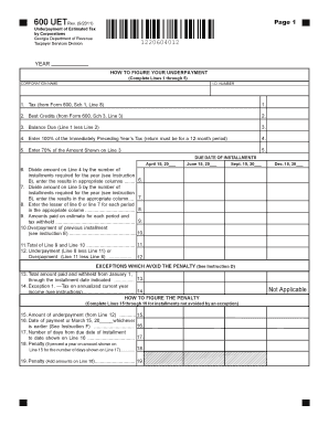Georgia Corporate Underpayment of Estimated Tax Form