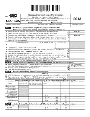 Georgia Form 4562 Depreciation and Amortization