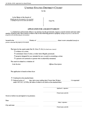 Application for a Search Warrant