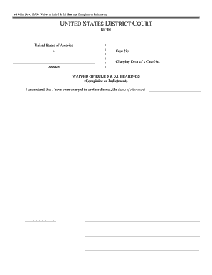 Waiver of Rule 5 & 5.1 Hearings