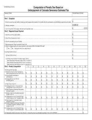 Colorado Severance Estimated Tax Penalty Form
