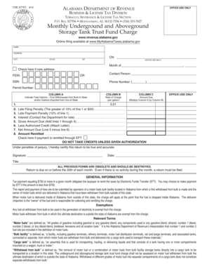 Alabama Storage Tank Trust Fund Charge Form