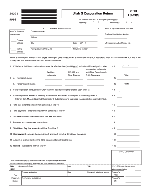 Utah S Corporation Tax Return