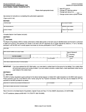 California EFT Authorization Agreement