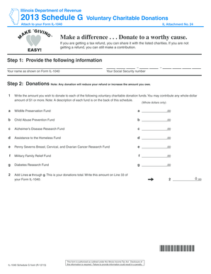 Illinois Schedule G Voluntary Charitable Donations