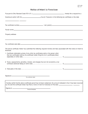 Notice of Intent to Foreclose