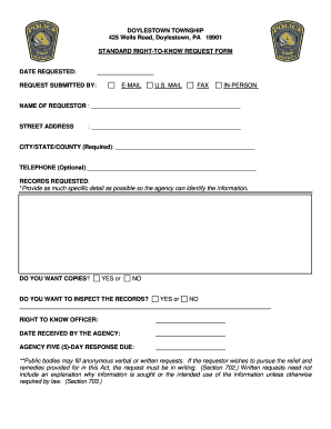 Pennsylvania Right-to-Know Request Form