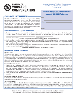 Missouri Workers' Compensation Employee Claim Form