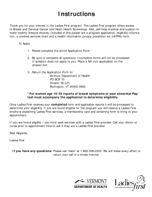 Ladies First Program Application