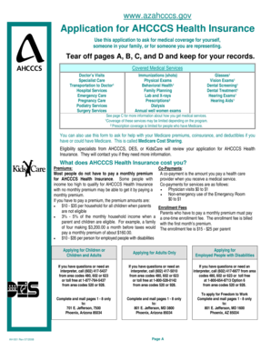 Arizona AHCCCS Health Insurance Application