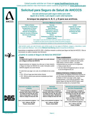 Solicitud para Seguro de Salud de AHCCCS