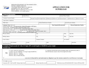 Missouri Superload Permit Application