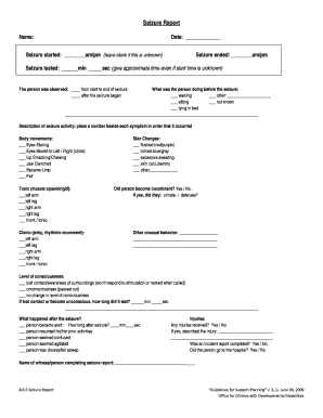Seizure Report Form