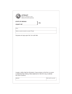 Indiana Special Identification Number Application