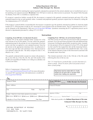 Indiana Utility Receipts Tax Quarterly Payment Form