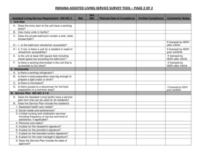 Indiana Assisted Living Service Survey Tool