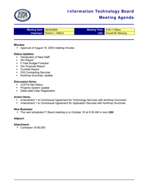 information technology meeting agenda template agenda format