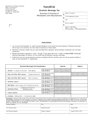 Connecticut Alcoholic Beverage Tax Return