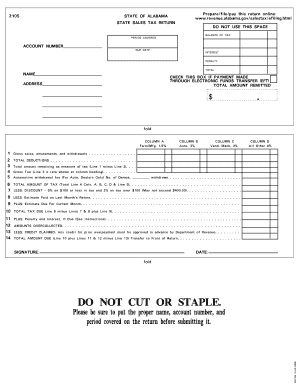Alabama Sales Tax Return
