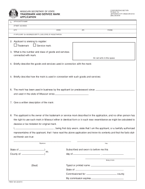 Missouri Trademark Service Mark Application