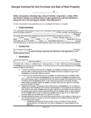 Georgia Contract for the Purchase and Sale of Real Property