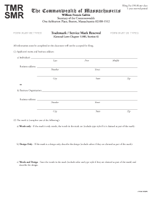Massachusetts Trademark Renewal Form