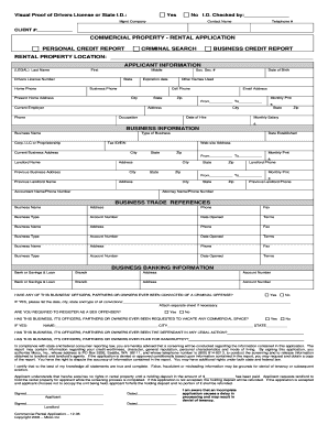 Commercial Property Rental Application
