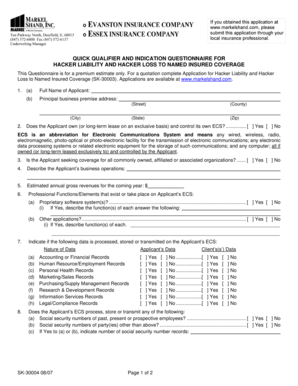 Hacker Liability and Loss Questionnaire