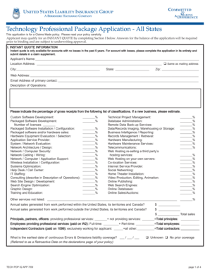 Technology Professional Package Application