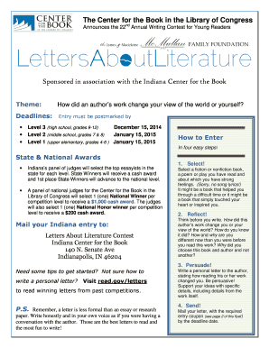 Letters About Literature Contest Entry Form
